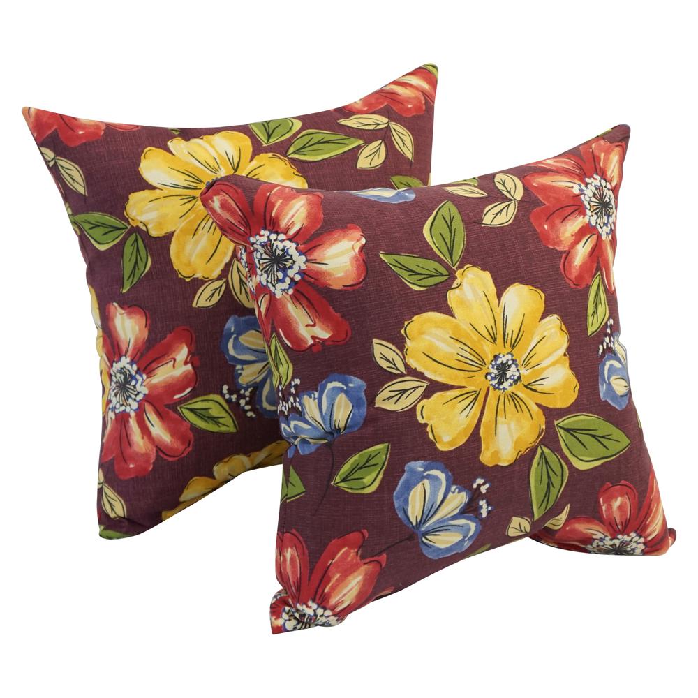 17-inch Square Polyester Outdoor Throw Pillows (Set of 2) 9910-S2-OD-174. Picture 1