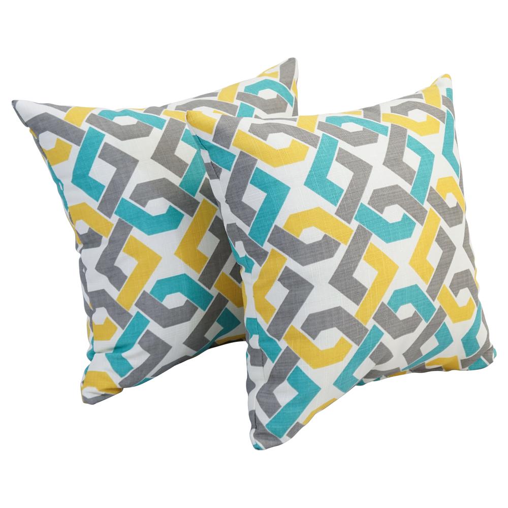 17-inch Square Polyester Outdoor Throw Pillows (Set of 2) 9910-S2-OD-186. Picture 1