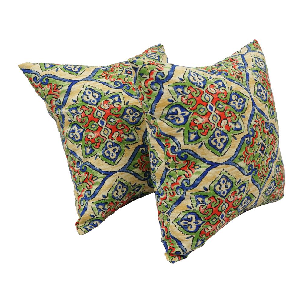 17-inch Square Polyester Outdoor Throw Pillows (Set of 2) 9910-S2-OD-189. Picture 1