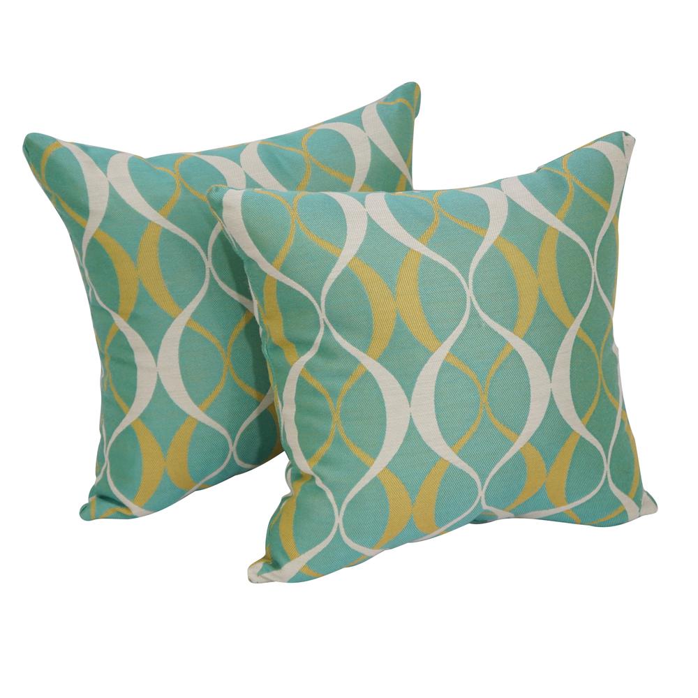 17-inch Square Premium Polyester Outdoor Throw Pillows (Set of 2) 9910-S2-PO-006. Picture 1
