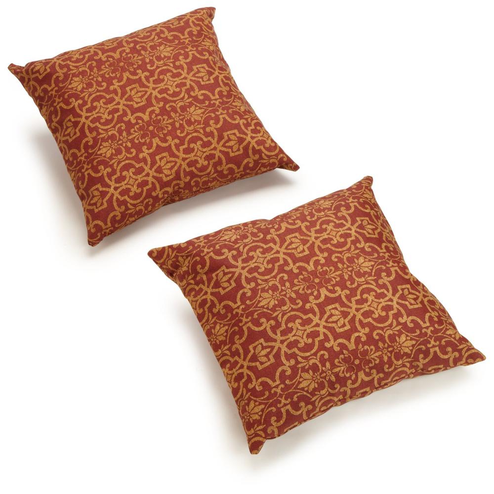 Blazing Needles 17-inch Outdoor Knife Edge Throw Pillows (Set of 2). Picture 1