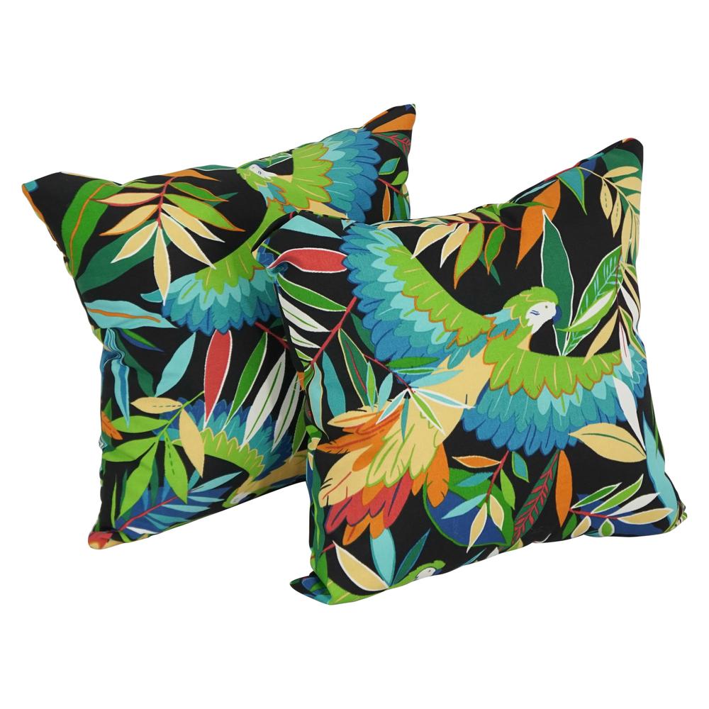 17-inch Square Solid Polyester Outdoor Throw Pillows (Set of 2)  9910-S2-REO-48. Picture 1