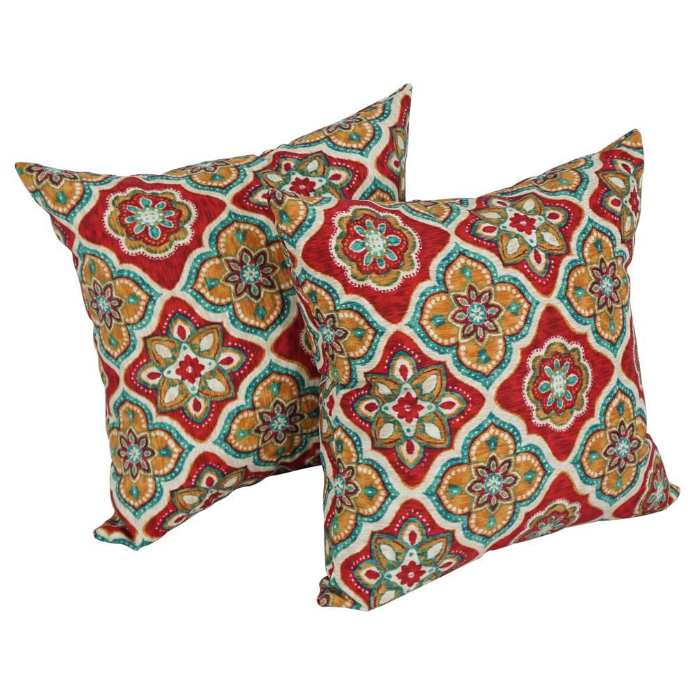17-inch Square Solid Polyester Outdoor Throw Pillows (Set of 2)  9910-S2-REO-63. Picture 1
