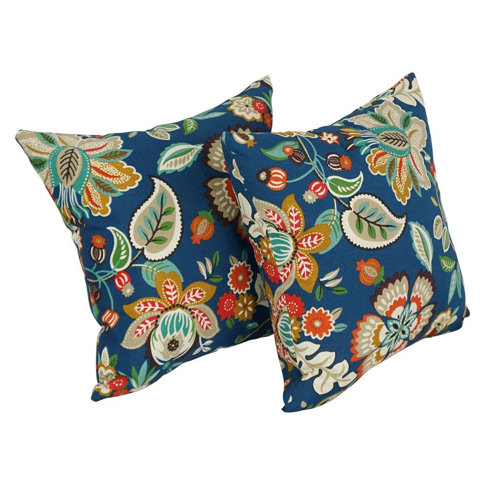 17-inch Square Solid Polyester Outdoor Throw Pillows (Set of 2)  9910-S2-REO-64. Picture 1