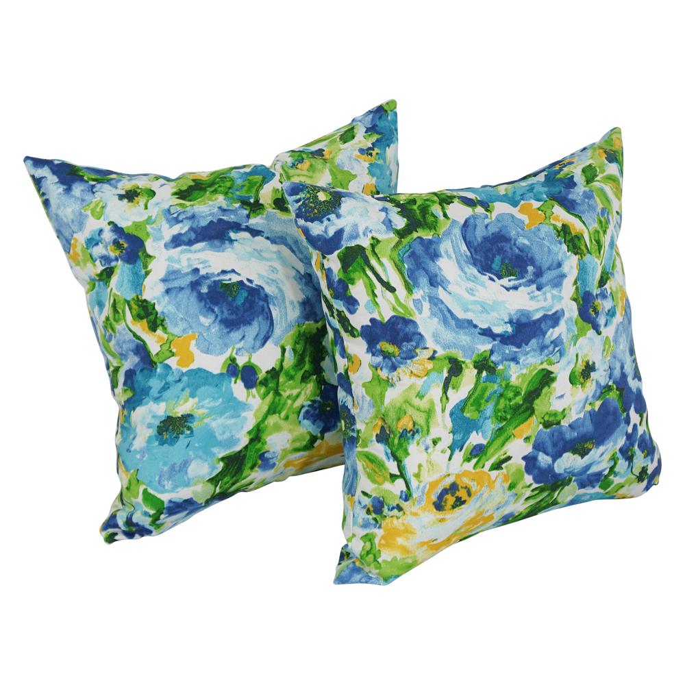 17-inch Square Solid Polyester Outdoor Throw Pillows (Set of 2)  9910-S2-REO-65. Picture 1