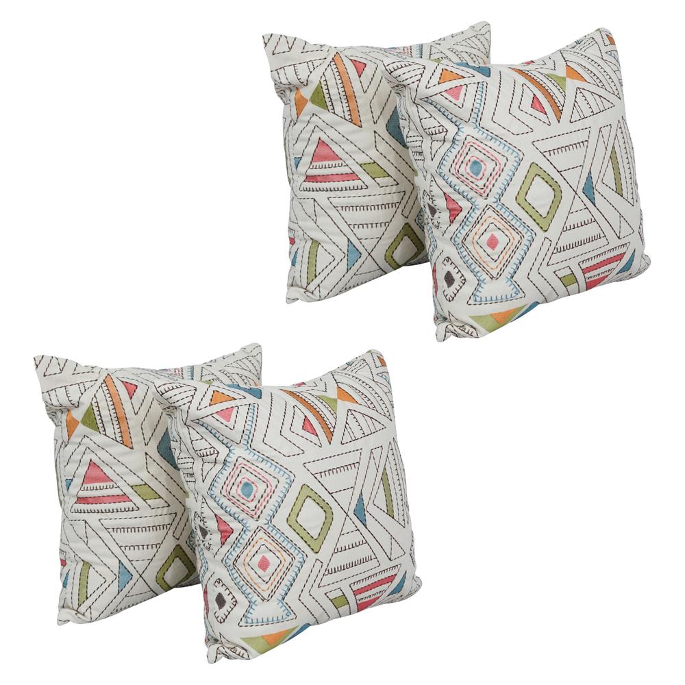 17-inch Jacquard Throw Pillows with Inserts (Set of 4)  9910-S4-ID-074. Picture 1