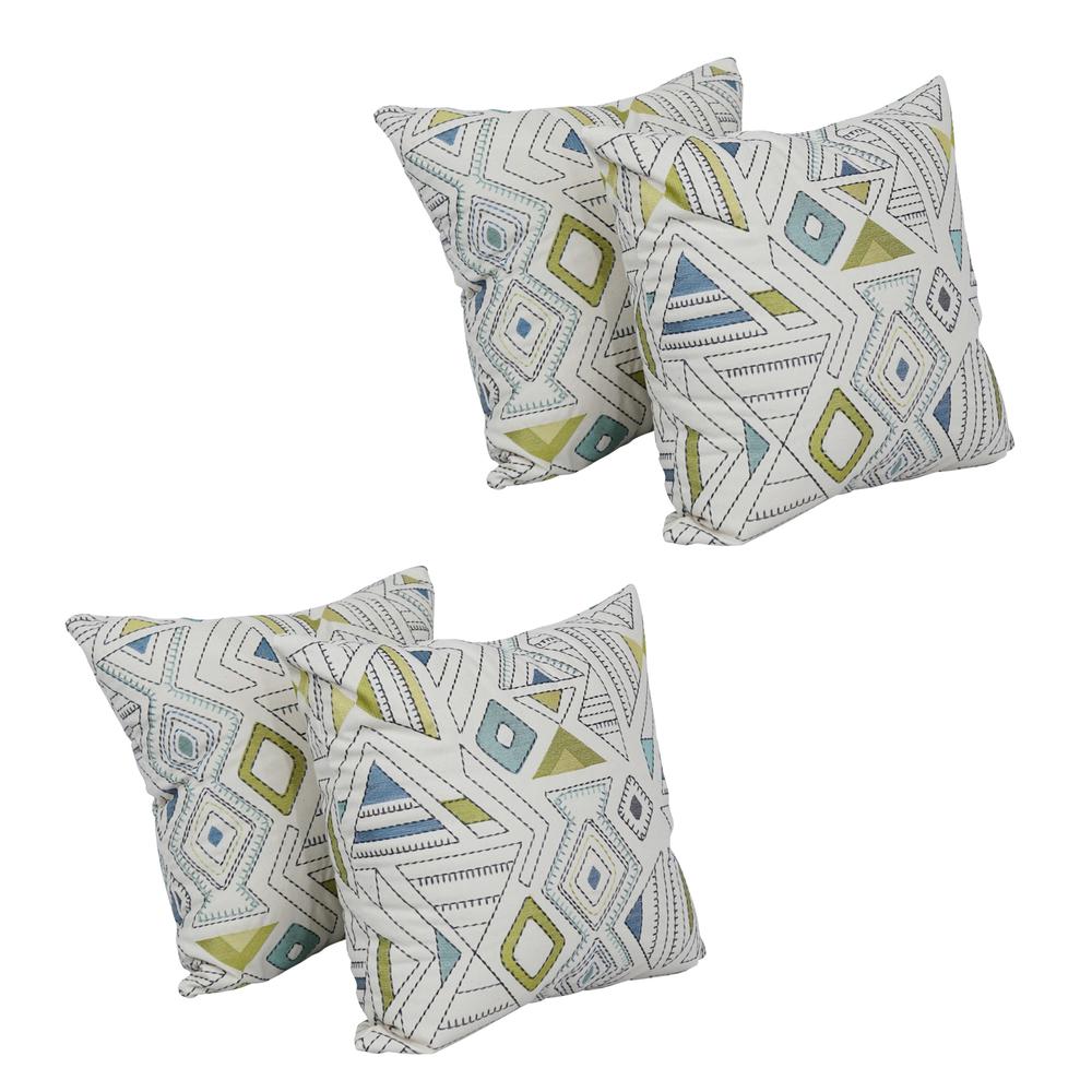 17-inch Jacquard Throw Pillows with Inserts (Set of 4)  9910-S4-ID-075. Picture 1