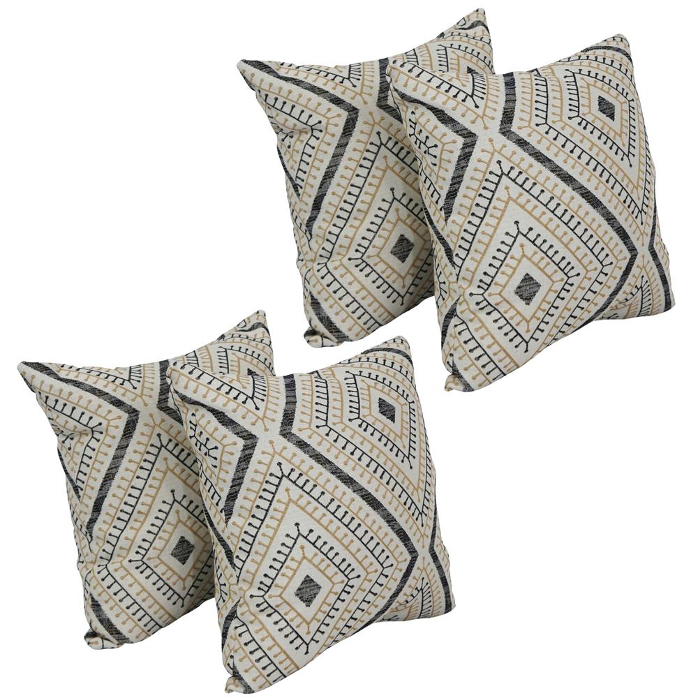 17-inch Jacquard Throw Pillows with Inserts (Set of 4)  9910-S4-ID-143. Picture 1