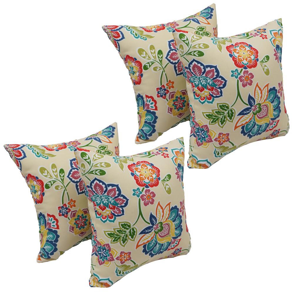 17-inch Square Polyester Outdoor Throw Pillows (Set of 4) 9910-S4-OD-108. Picture 1