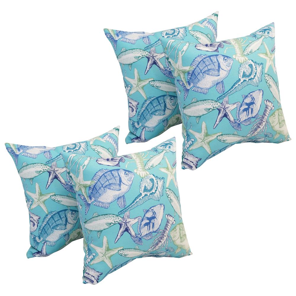 17-inch Square Polyester Outdoor Throw Pillows (Set of 4) 9910-S4-OD-114. Picture 1