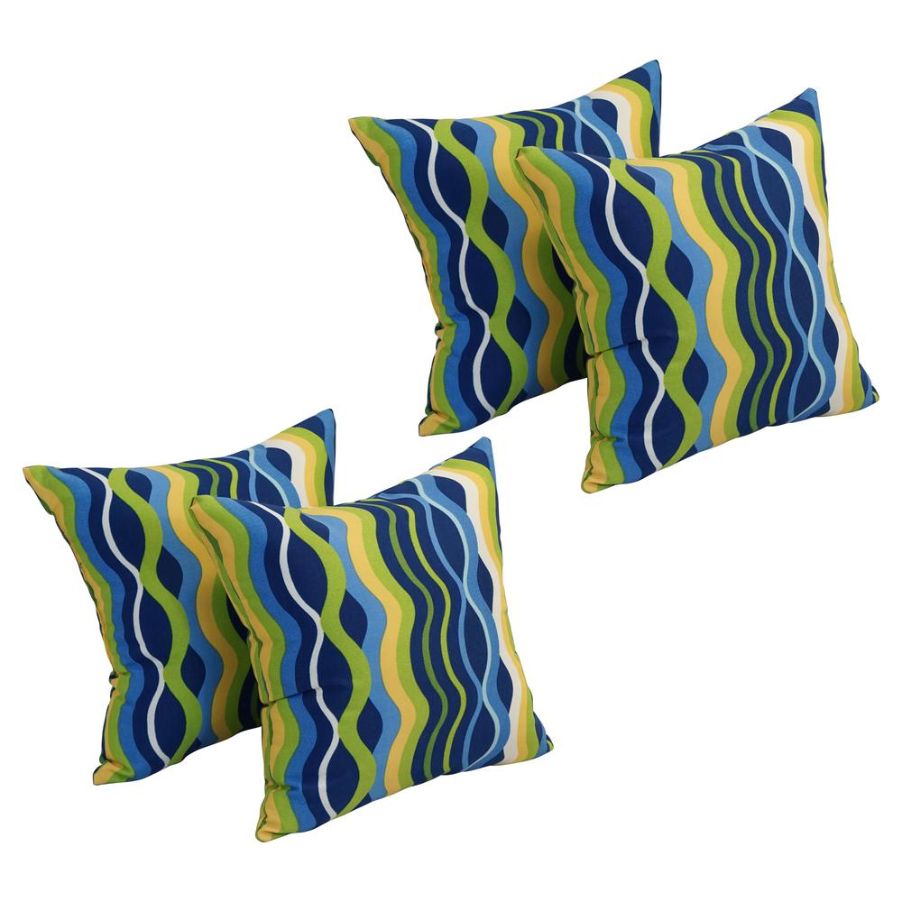 17-inch Square Polyester Outdoor Throw Pillows (Set of 4) 9910-S4-OD-124. Picture 1
