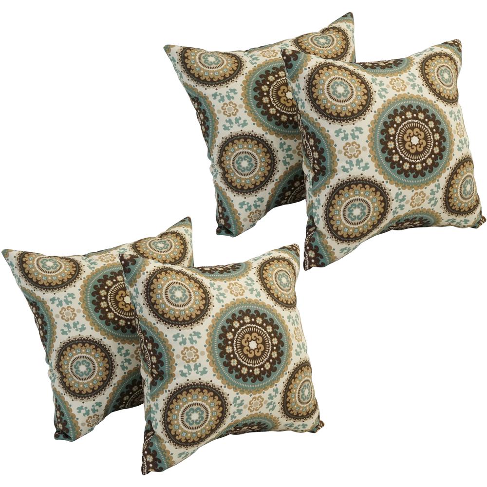 17-inch Square Polyester Outdoor Throw Pillows (Set of 4) 9910-S4-OD-128. Picture 1