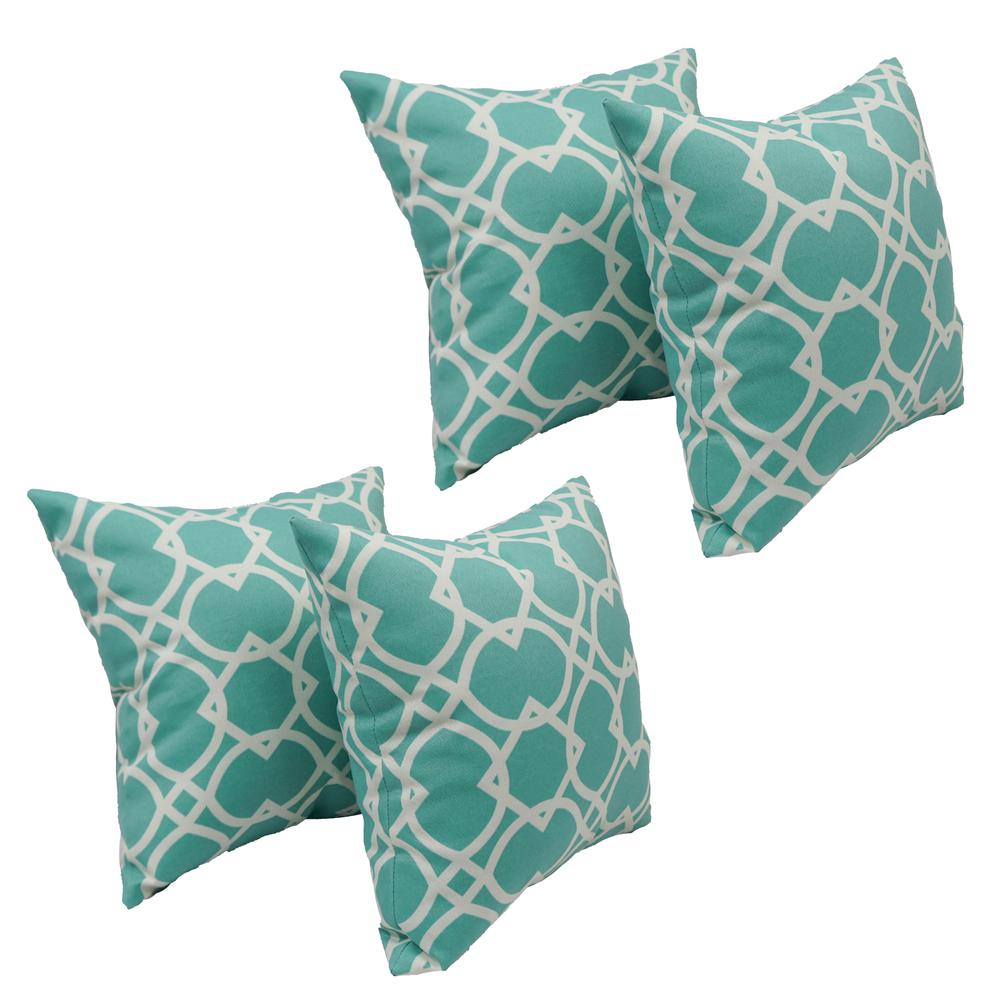 17-inch Square Polyester Outdoor Throw Pillows (Set of 4) 9910-S4-OD-144. Picture 1