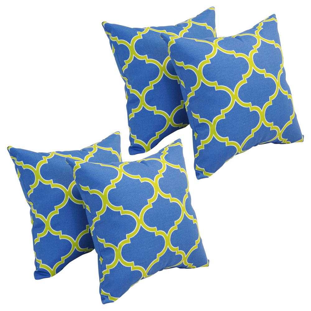 17-inch Square Polyester Outdoor Throw Pillows (Set of 4) 9910-S4-OD-150. Picture 1