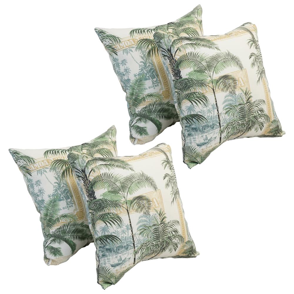 17-inch Square Polyester Outdoor Throw Pillows (Set of 4) 9910-S4-OD-154. Picture 1
