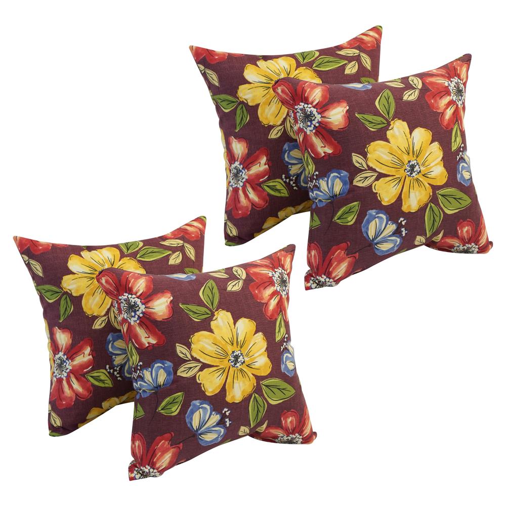 17-inch Square Polyester Outdoor Throw Pillows (Set of 4) 9910-S4-OD-174. Picture 1