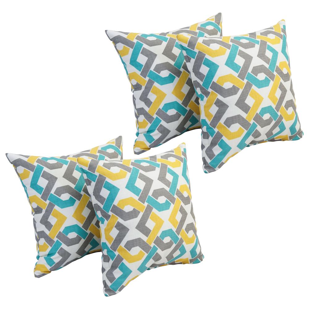 17-inch Square Polyester Outdoor Throw Pillows (Set of 4) 9910-S4-OD-186. Picture 1