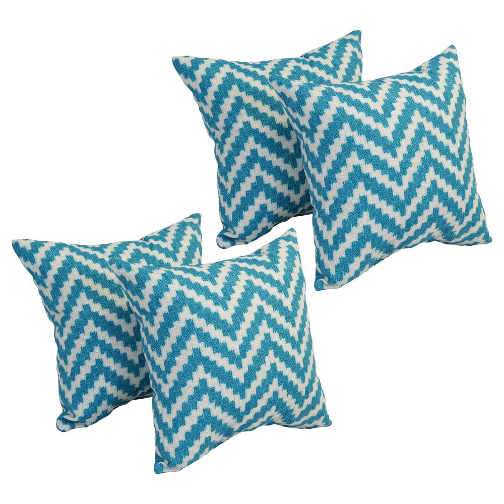 17-inch Square Polyester Outdoor Throw Pillows (Set of 4) 9910-S4-OD-198. Picture 1