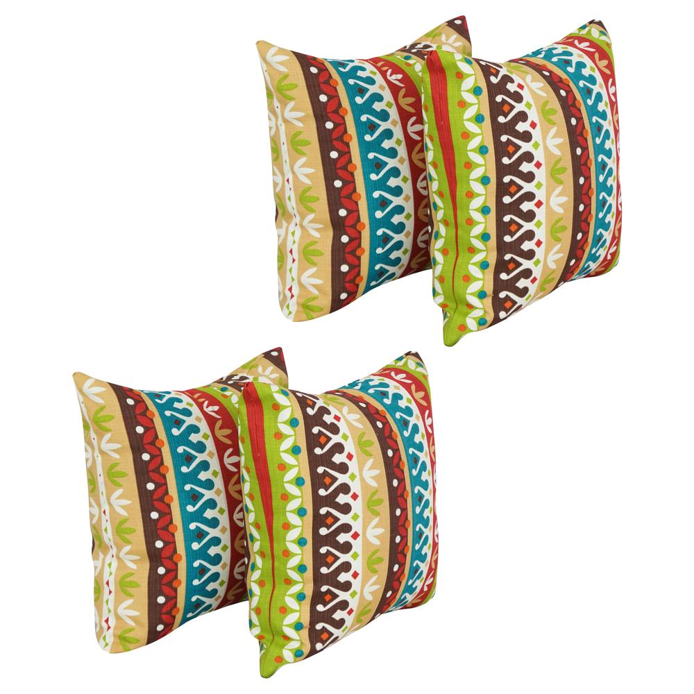 17-inch Square Polyester Outdoor Throw Pillows (Set of 4) 9910-S4-OD-212. Picture 1