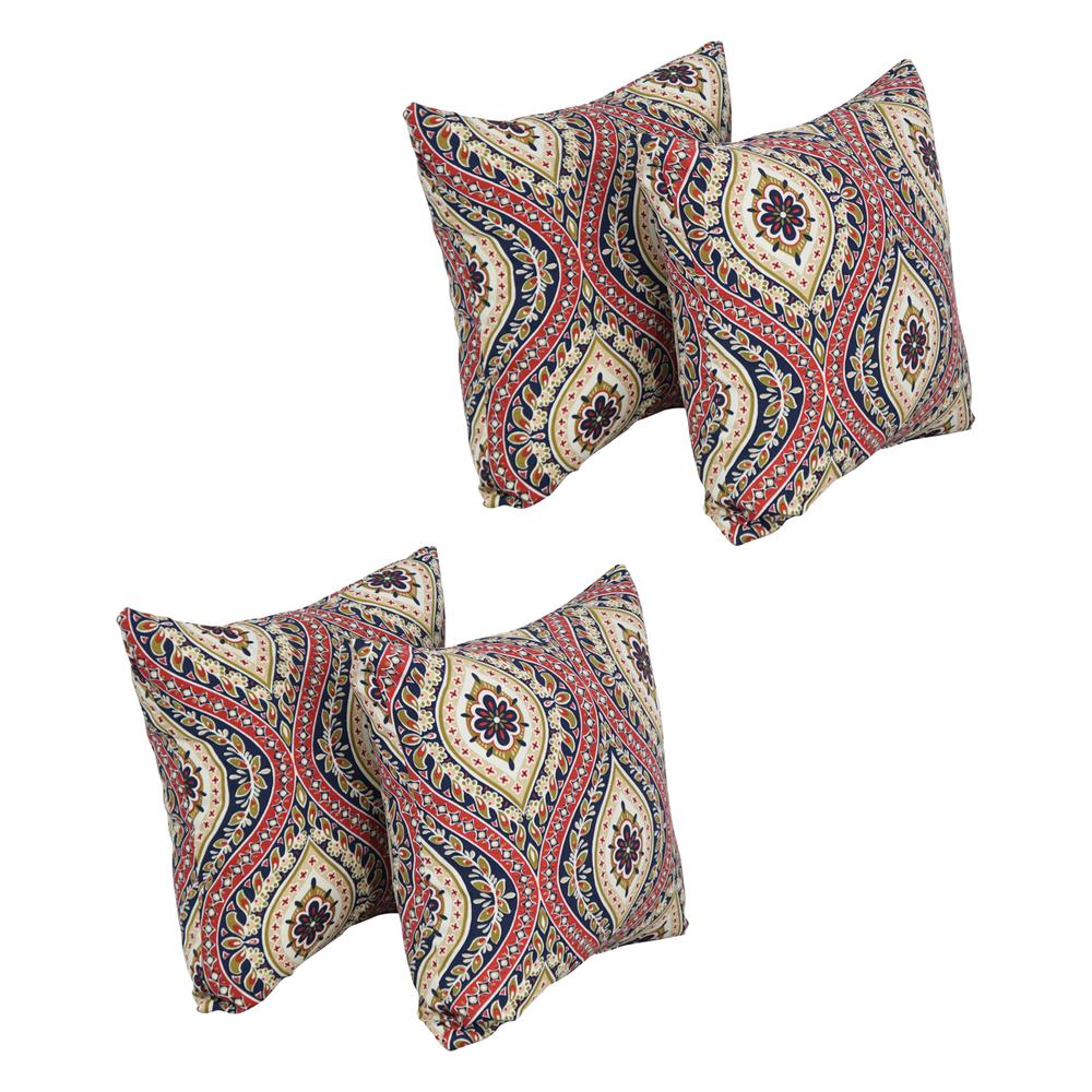 17-inch Square Polyester Outdoor Throw Pillows (Set of 4) 9910-S4-OD-224. Picture 1