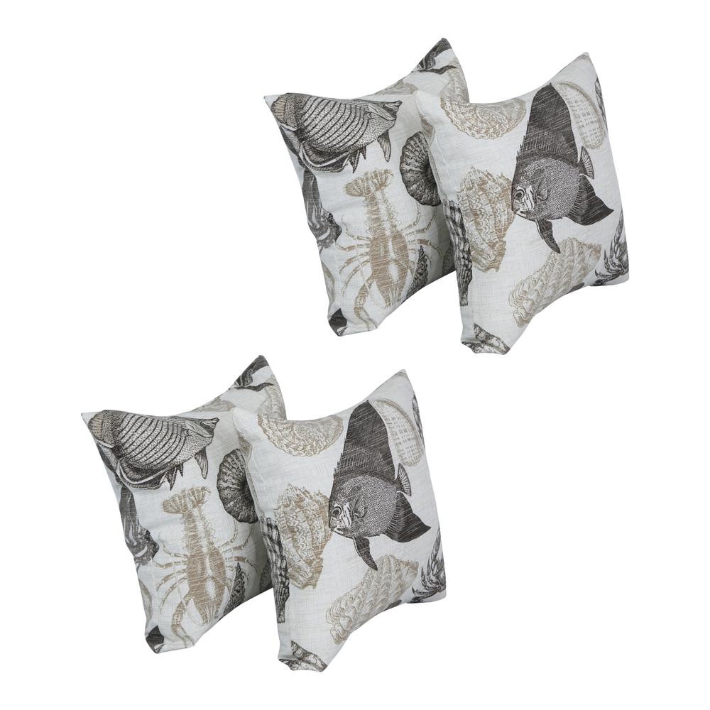 17-inch Square Polyester Outdoor Throw Pillows (Set of 4) 9910-S4-OD-232. Picture 1
