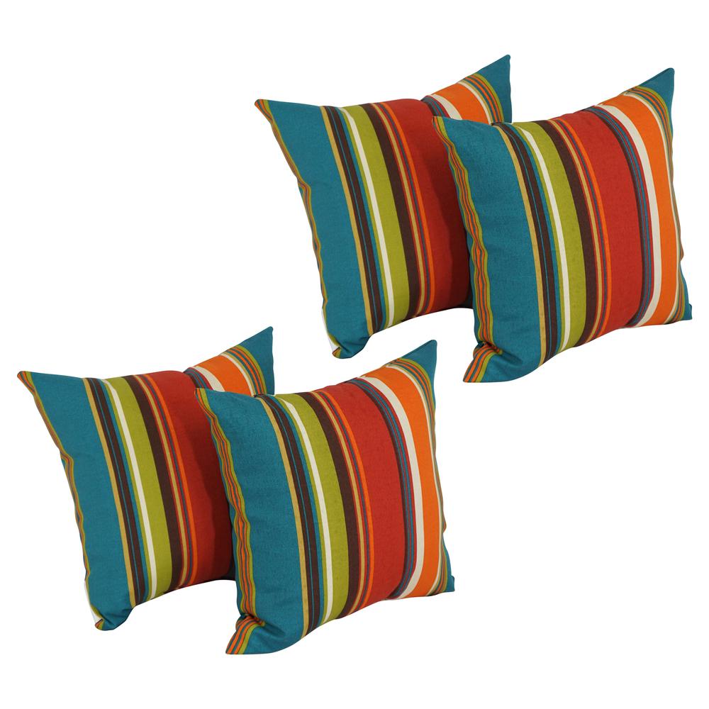 17-inch Square Pattern Polyester Outdoor Throw Pillows (Set of 4) 9910-S4-REO-51. Picture 1
