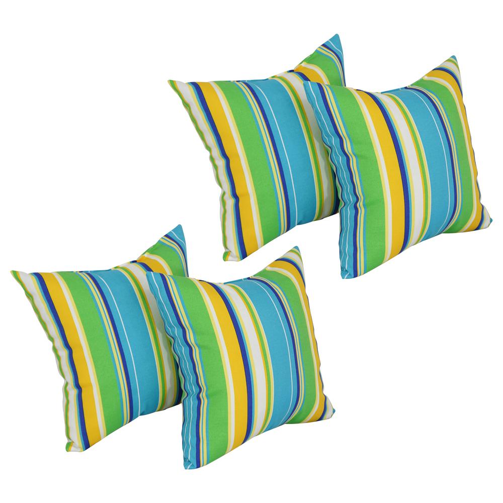 17-inch Square Pattern Polyester Outdoor Throw Pillows (Set of 4) 9910-S4-REO-56. Picture 1