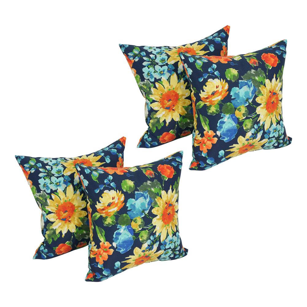 17-inch Square Pattern Polyester Outdoor Throw Pillows (Set of 4) 9910-S4-REO-59. Picture 1