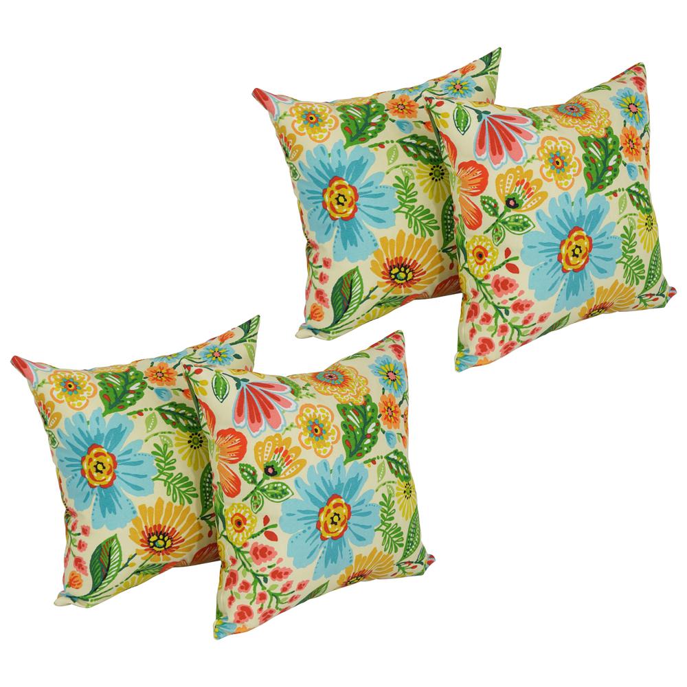 17-inch Square Pattern Polyester Outdoor Throw Pillows (Set of 4) 9910-S4-REO-60. Picture 1