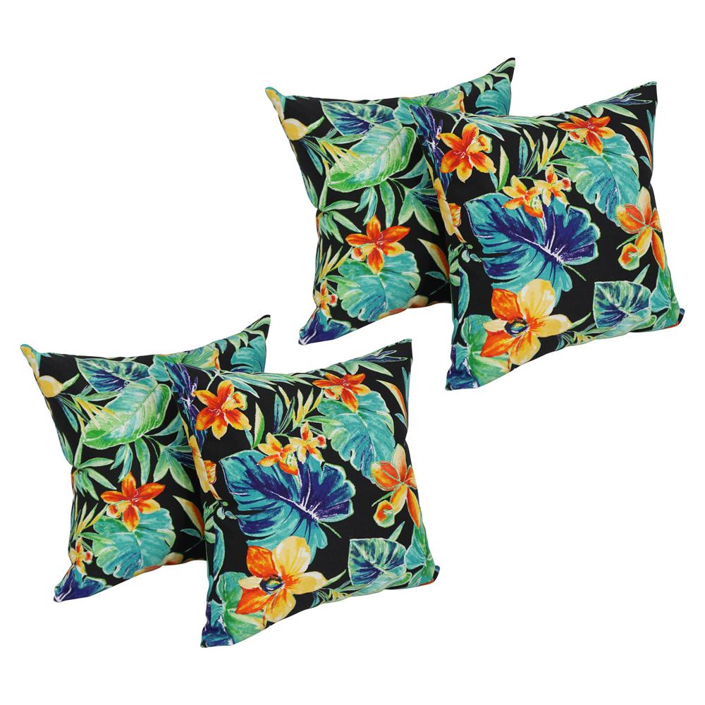 17-inch Square Pattern Polyester Outdoor Throw Pillows (Set of 4) 9910-S4-REO-62. Picture 1