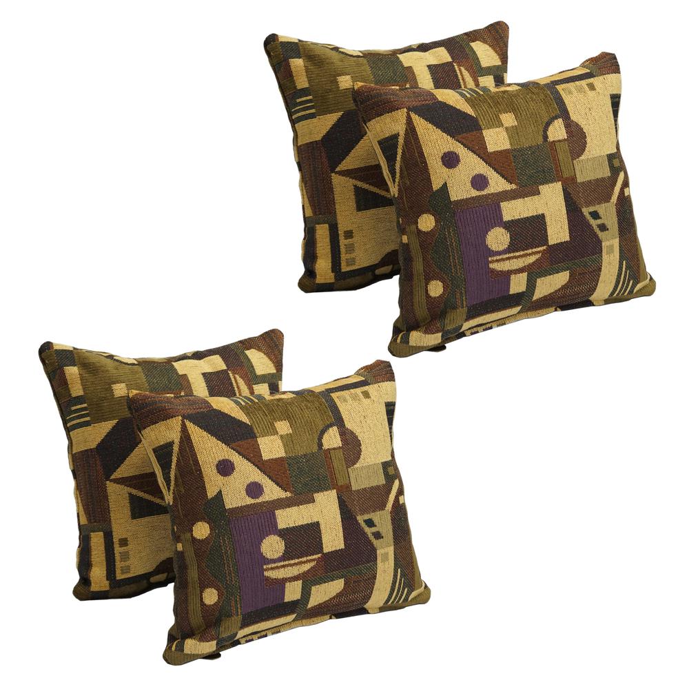 17-inch Tapestry Throw Pillows with Inserts (Set of 4) 9910-S4-ZP-ID-035. Picture 1