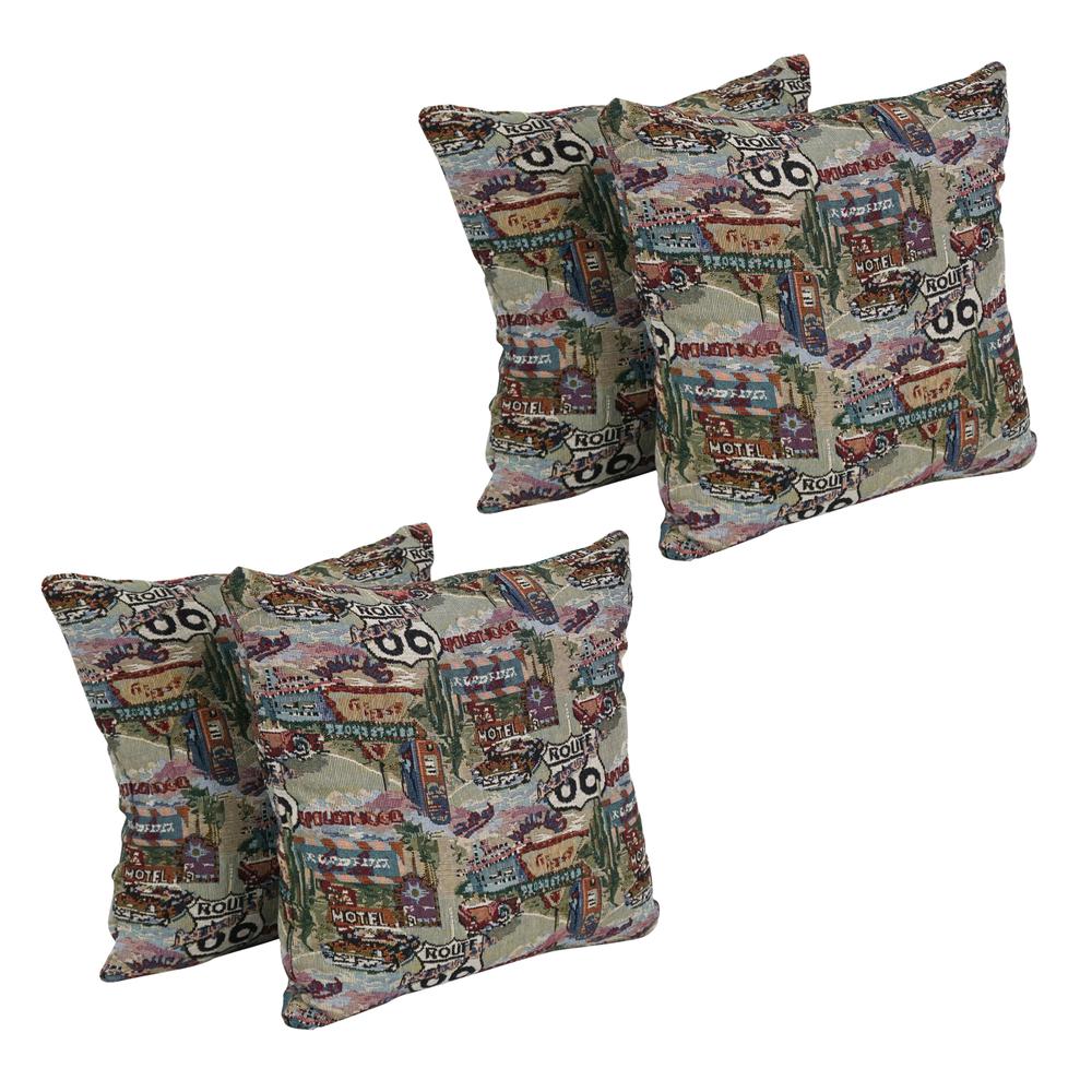 17-inch Tapestry Throw Pillows with Inserts (Set of 4) 9910-S4-ZP-ID-054. Picture 1