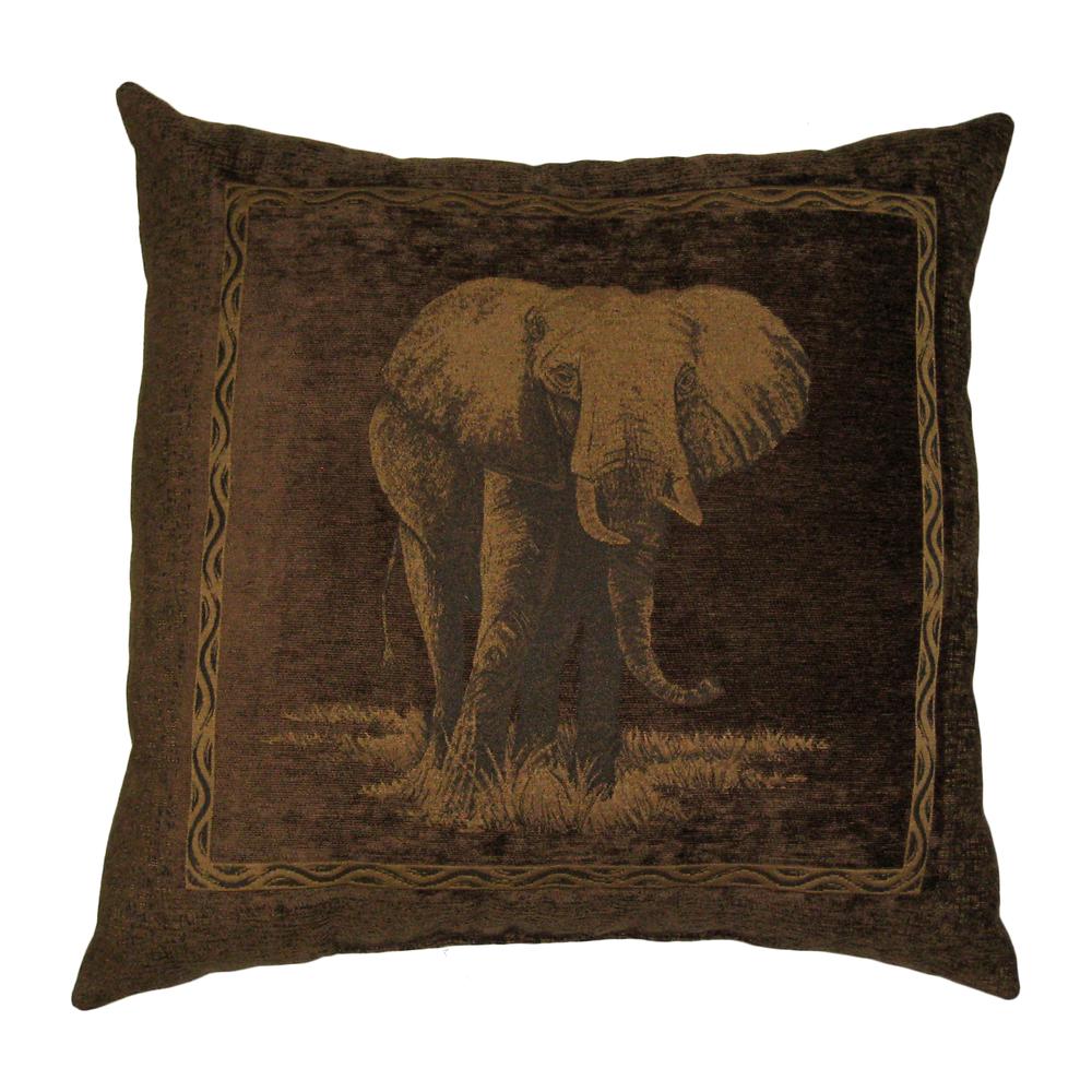 25-inch Premium Chenille Elephant Pillow 9940-CH-EL-CH. Picture 1