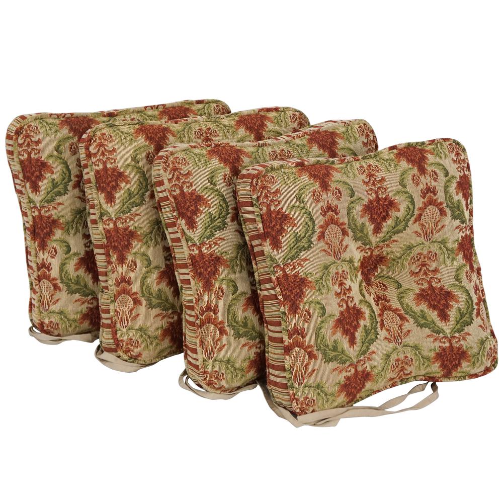 17-inch Premium Tapestry Corded Chair Cushions (Set of 4) CO-917X17CD-S4-COTP-2. Picture 1