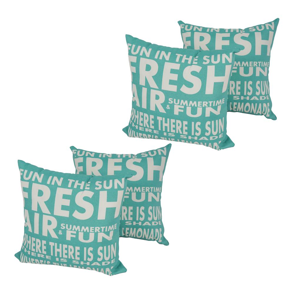 Spun Polyester 17-inch Outdoor Throw Pillows (Set of 4) CO-JO16-01-S4. Picture 1