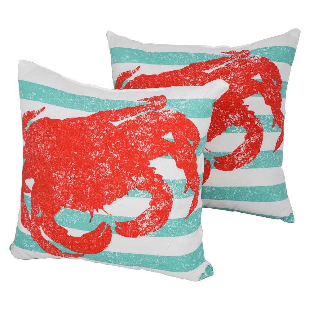 Blazing Needles 17-inch Outdoor Spun Polyester Throw Pillows (Set of 2). Picture 1