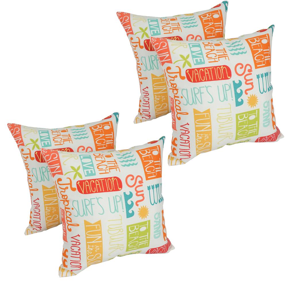 Blazing Needles 17-inch Outdoor Spun Polyester Throw Pillows (Set of 4). Picture 1