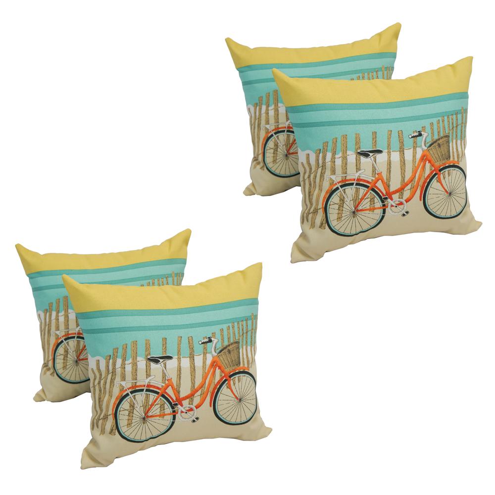 Spun Polyester 17-inch Outdoor Throw Pillows (Set of 4)  CO-JO16-21-S4. Picture 1