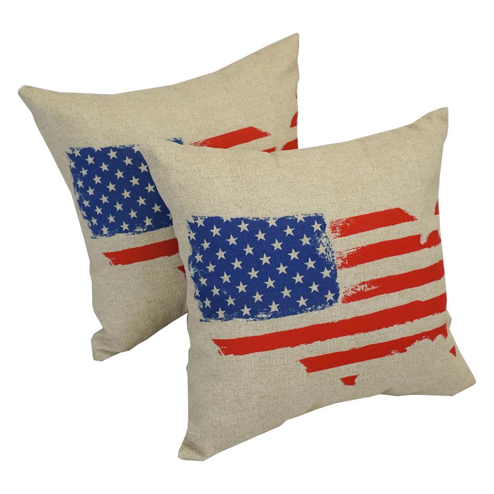 Blazing Needles 17-inch Outdoor Spun Polyester Throw Pillows (Set of 2). Picture 1
