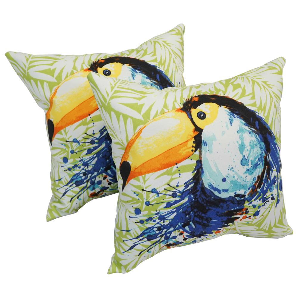 Spun Polyester 17-inch Outdoor Throw Pillows (Set of 2). Picture 1