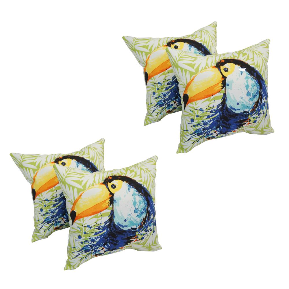 Spun Polyester 17-inch Outdoor Throw Pillows (Set of 4)  CO-JO17-07-S4. Picture 1