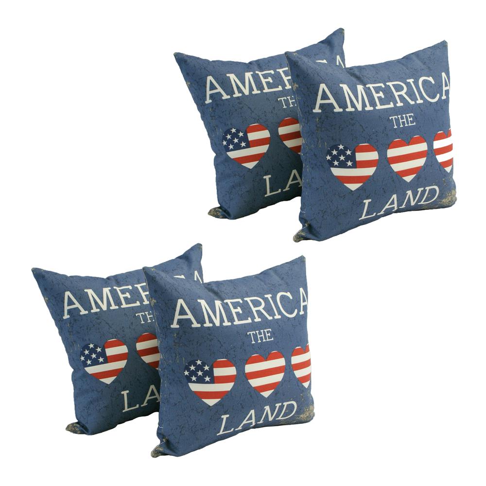 Spun Polyester 17-inch Outdoor Throw Pillows (Set of 4)  CO-JO18-06-S4. Picture 1