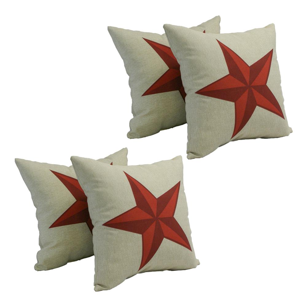 Spun Polyester 17-inch Outdoor Throw Pillows (Set of 4)  CO-JO18-08-S4. Picture 1