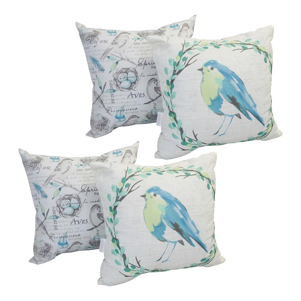 Spun Polyester 17-inch Double-sided Outdoor Throw Pillows (Set of 4) CO-JO18-DS-02-S4. Picture 1