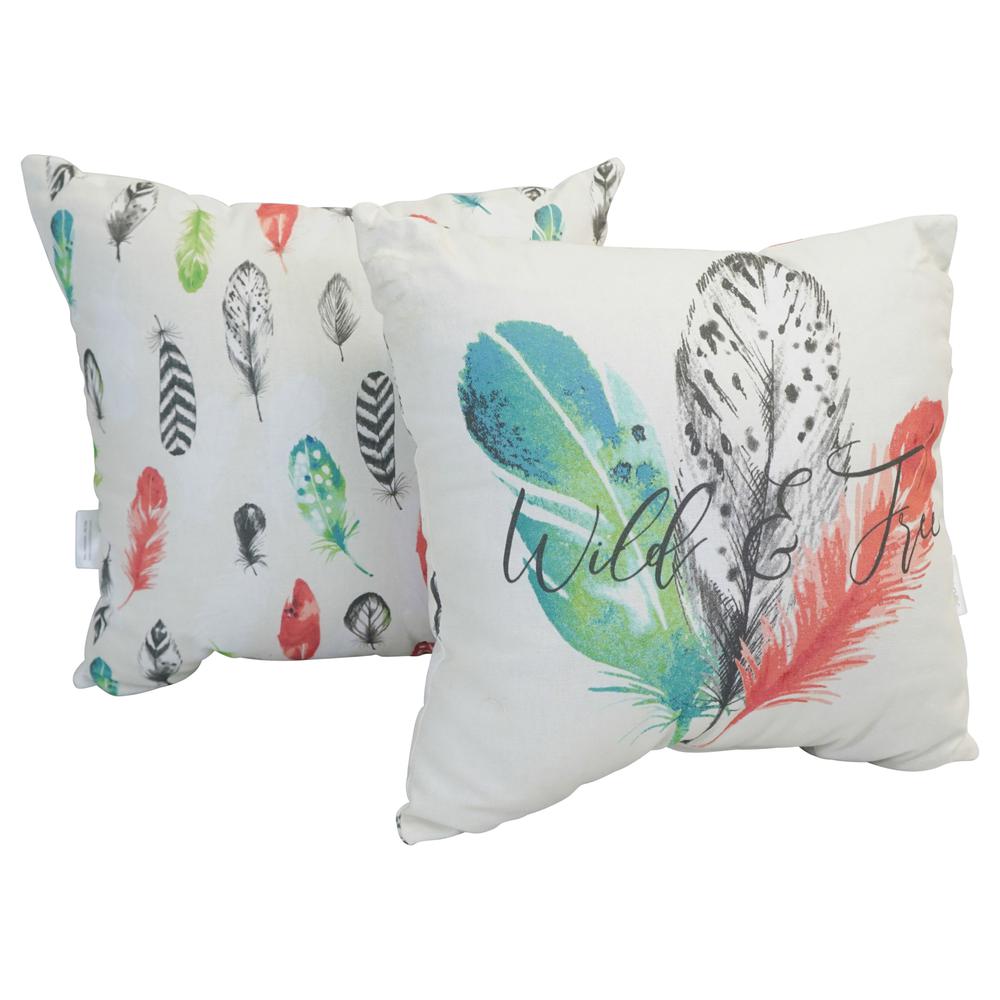 Spun Polyester 17-inch Double-sided Outdoor Throw Pillows (Set of 2) CO-JO18-DS-04-S2. Picture 1