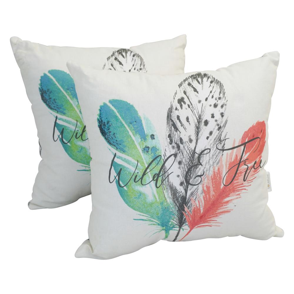 Spun Polyester 17-inch Double-sided Outdoor Throw Pillows (Set of 2) CO-JO18-DS-04-S2. Picture 3