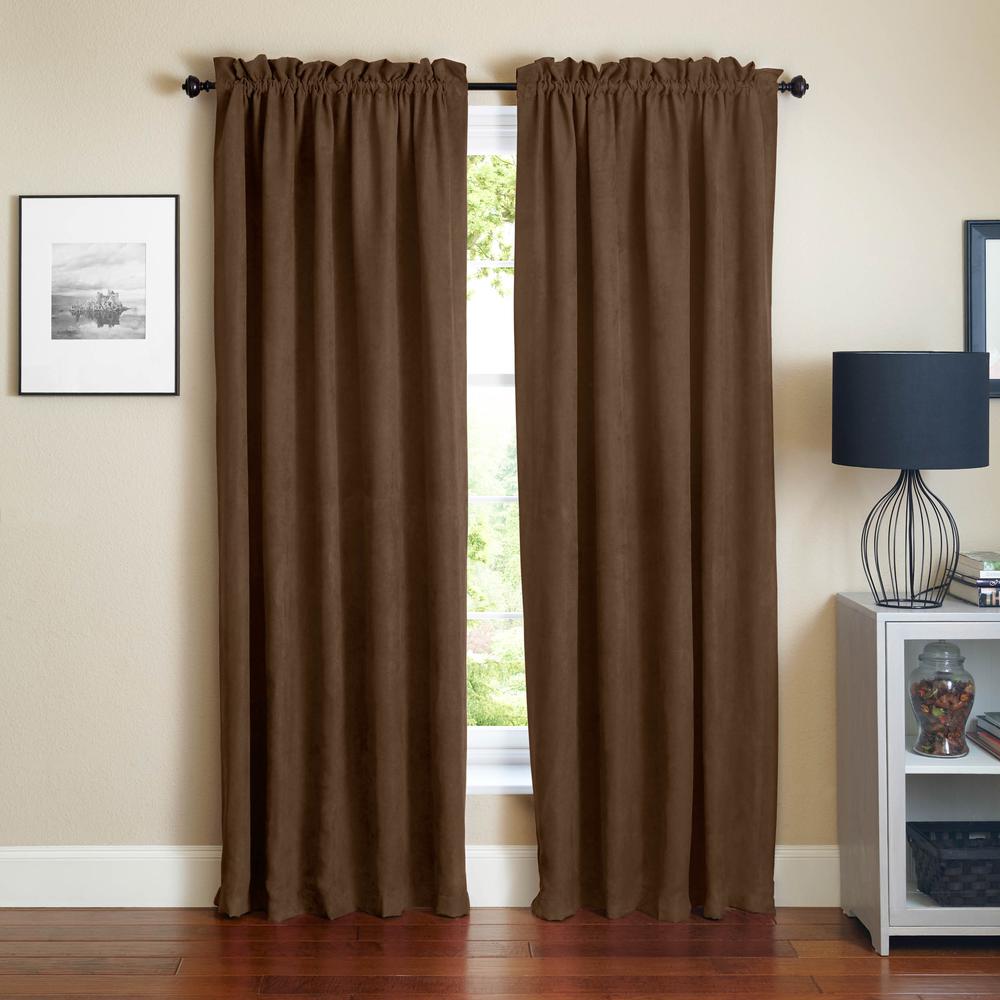 Blazing Needles 108-inch by 52-inch Microsuede Blackout Curtain Panels (Set of 2). Picture 2