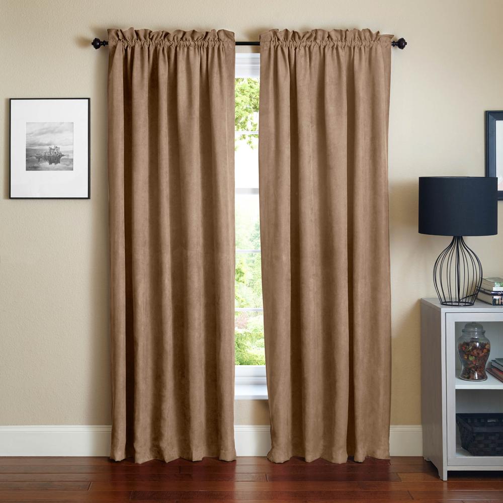Blazing Needles 108-inch by 52-inch Microsuede Blackout Curtain Panels (Set of 2). Picture 1