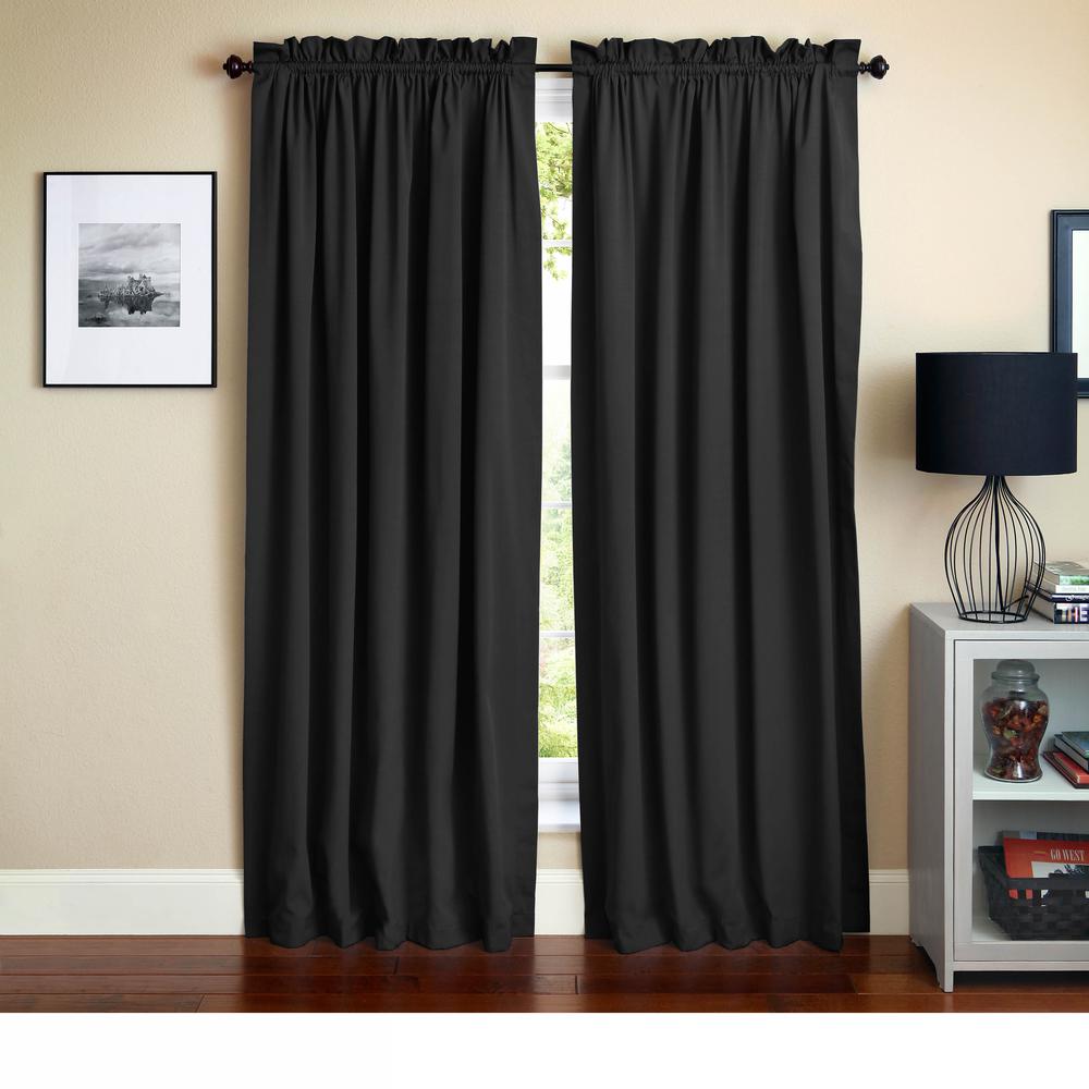 Blazing Needles 108-inch by 52-inch Twill Curtain Panels (Set of 2). Picture 1