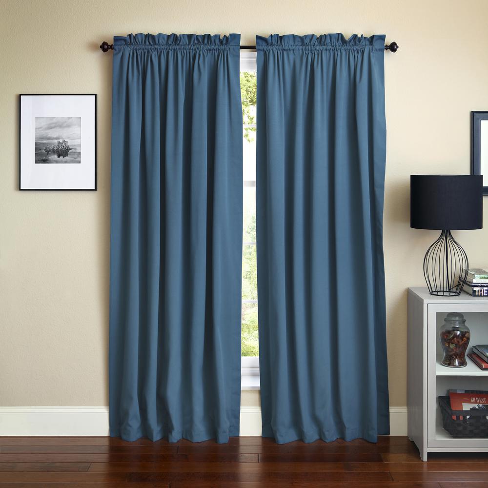 Blazing Needles 108-inch by 52-inch Twill Curtain Panels (Set of 2). Picture 1